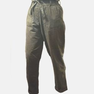Green paperbag pants